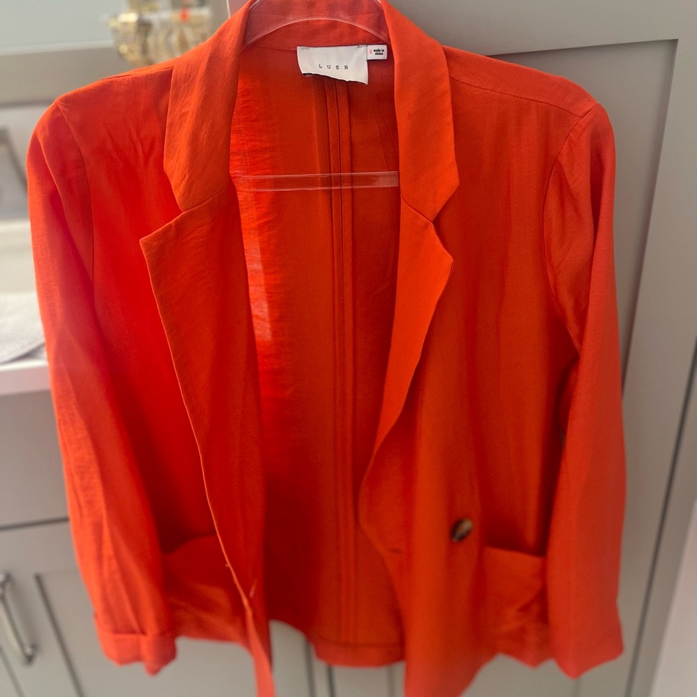 Lush- size small, red blazer with button